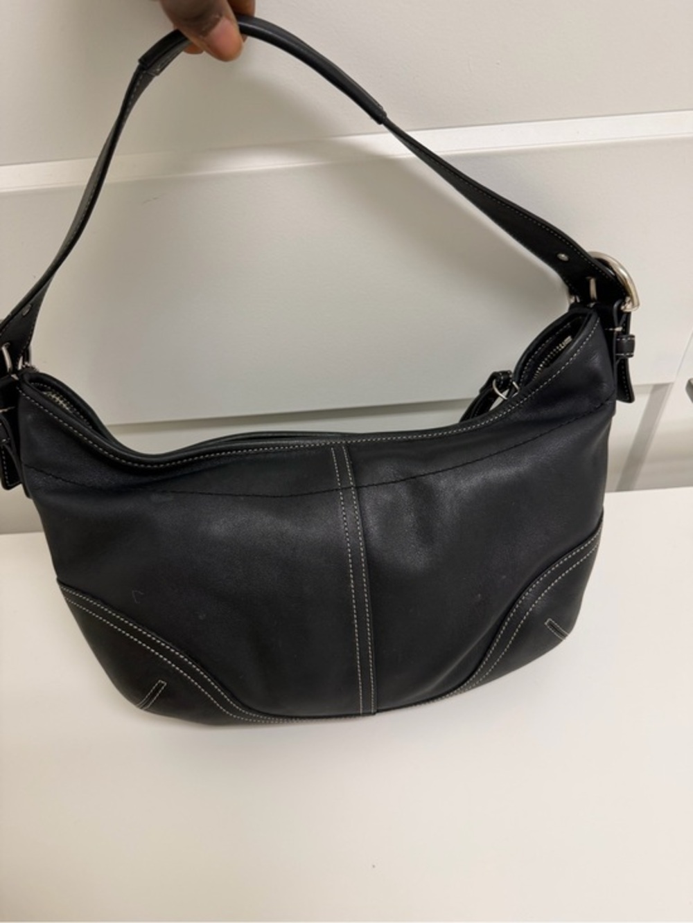 Vintage Coach SoHo Y2K 9464 Black Leather Shoulder Bag‎